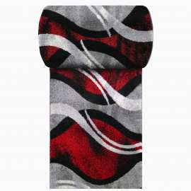 Chodnik dywanowy Fantazja 02 - szaro - czerwony - szerokość od 60 cm do 120 cm